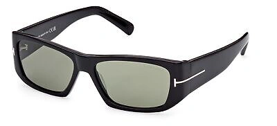 Pre-owned Tom Ford Andres-02 Ft 0986 Black/green 56/15/145 Men Sunglasses