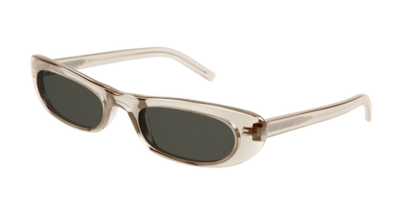 Pre-owned Saint Laurent Sunglasses Sl 557 Shade 004 Beige Grey Woman In Gray