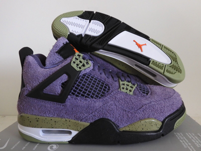 Pre-owned Jordan Wmns Nike Air  4 Retro Canyon Purple-safety Orange Sz 5.5 [aq9129-500]