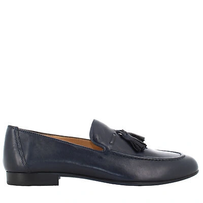 Pre-owned Antica Cuoieria P23us Men's Loafers 22678-a-vb5 Alfa Blu In Blue