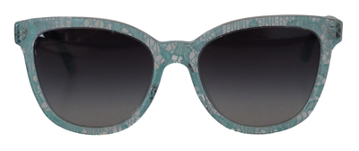 Pre-owned Dolce & Gabbana Sunglasses Dg4190 Blue Lace Crystal Acetate Butterfly Rrp 440usd In Gray