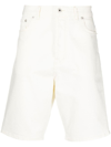 Kenzo White Denim Knee-length Bermuda Shorts In Denim