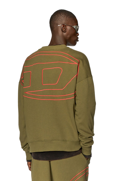 Diesel Sweatshirt With Logo Embroidery In Green