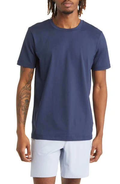 Alo Yoga Conquer Crewneck Short Sleeve Tee Navy Xxl In Navy