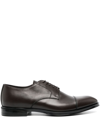 Canali Almond-toe Leather Oxford Shoes In Brown