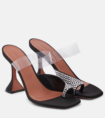 Amina Muaddi Black Paloma Heeled Sandals