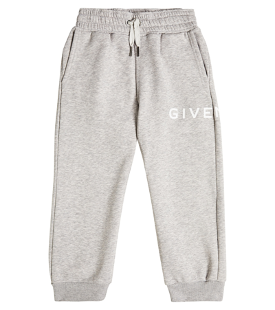 Givenchy Kids' Logo Cotton-blend Jersey Sweatpants In Grey