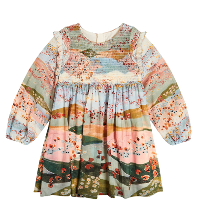 Chloé Kids' Printed Cotton Dress In Multicoloured