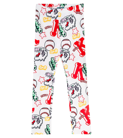 Kenzo Kids' Graphic-print Elasticated-waistband Leggings In Multicoloured