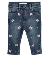 MONNALISA BABY EMBROIDERED JEANS