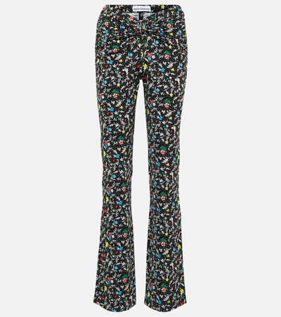 Paco Rabanne Printed High-rise Crêpe Pants In Multicoloured