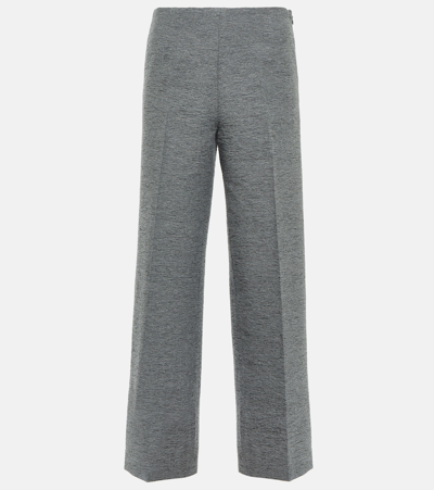 Totême Wide Wool Blend Pants In Grey