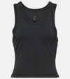 Entire Studios Womens Cropped Scoop-neck Stretch-cotton Tank Top Soot In Grey