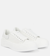 ALEXANDER MCQUEEN DECK RAFFIA AND LEATHER SNEAKERS