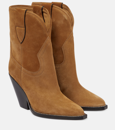 Isabel Marant Leyane Suede Cowboy Boots In Brown
