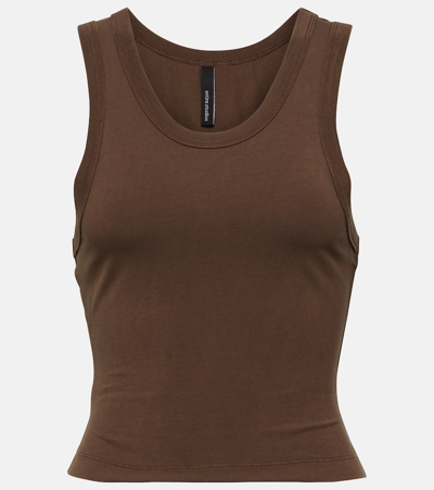 Entire Studios Cropped Cotton Jersey Tank Top In Brown