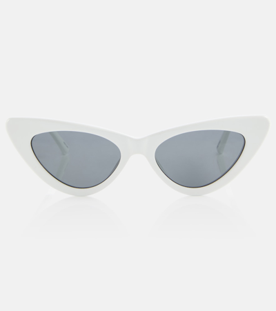 Attico X Linda Farrow Dora Sunglasses In White/grey