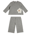 Il Gufo Baby Sweatshirt And Sweatpants Set In Grey
