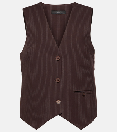 Sir Guillaume Pinstriped Vest In Red