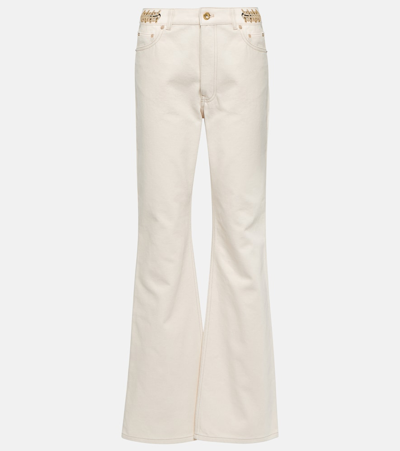 RABANNE EMBELLISHED HIGH-RISE FLARED JEANS