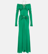 Rabanne Chain-embellished Jersey Maxi Dress In Black