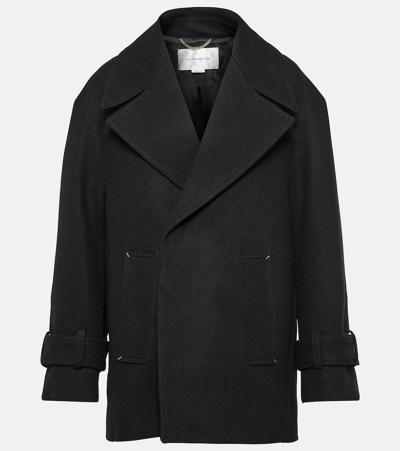 Victoria Beckham Wool-blend Pea Coat In Black