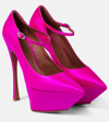 Amina Muaddi Yigit Pumps In Luxurious Satin In Pink