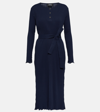 Apc Sandy Ribbed Cotton Midi Dress In Blue
