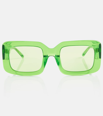 Attico X Linda Farrow Jorja Sunglasses In 06 Green Silver Green