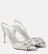 RENÉ CAOVILLA BOW-EMBELLISHED SATIN SLINGBACK PUMPS