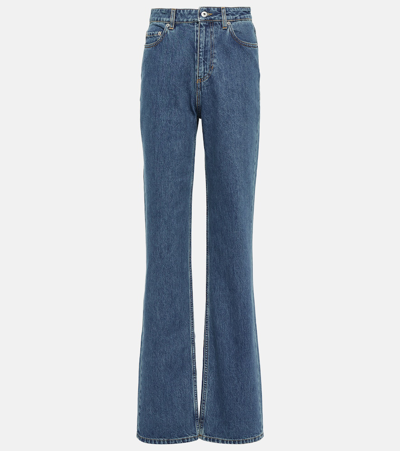 Burberry High-rise Straight Jeans In Mid Blue