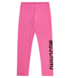 Moschino Logo Cotton-blend Jersey Leggings In Red