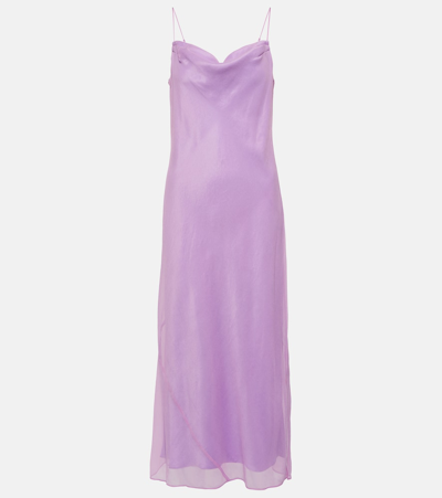 Vince Crinkle Cowl Cami Midi Dress In Purple