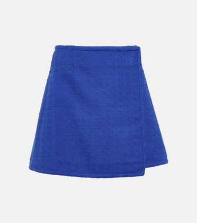 Proenza Schouler Tweed Wrap Skirt In Blue