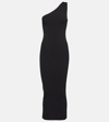 Totême One-shoulder Ribbed Dress Black In Black
