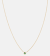 Octavia Elizabeth Nesting Gem 18kt Gold Necklace With Emerald In Gold