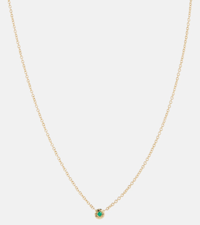 Octavia Elizabeth Nesting Gem 18kt Gold Necklace With Emerald