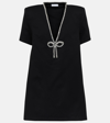 Area Crystal-embellished Stretch-ponte Mini Dress In Black