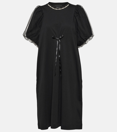 Simone Rocha Embellished Midi Dress In Black