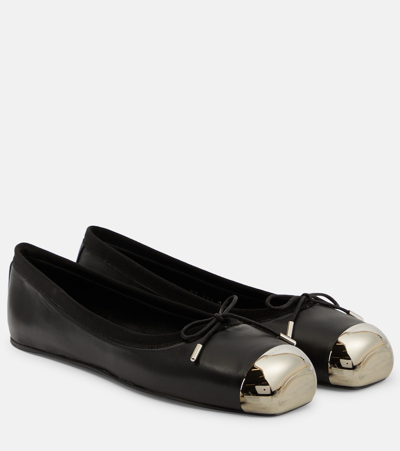 Alexander Mcqueen Leather Ballet Flats In Black