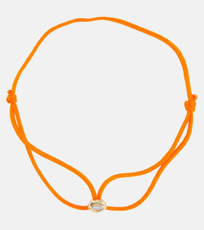 Octavia Elizabeth Parachute Nesting Gem 18kt Gold Bracelet With Diamond In Orange