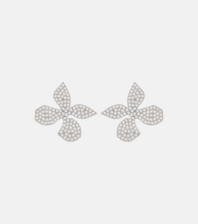 Area Butterfly Crystal Earrings In Silver