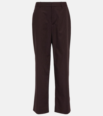 Sir Guillaume Pinstripe Trousers In Brown