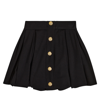 Balmain Button-detail Pleated Skirt In Black