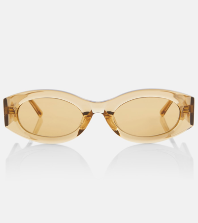 Attico Berta Oval-frame Acetate Sunglasses In Yellow