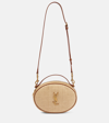 Saint Laurent Leather-trimmed Raffia-effect Shoulder Bag In Beige