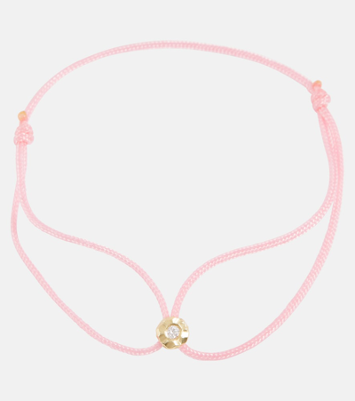 Octavia Elizabeth Parachute Nesting Gem 18kt Gold Bracelet With Diamond In Pink