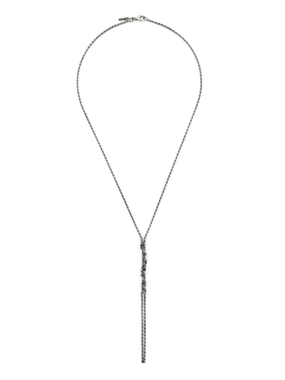 Emanuele Bicocchi Silver Crochet Y-shaped Necklace