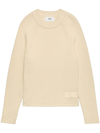 Ami Alexandre Mattiussi Logo-patch Knitted Jumper In Nude