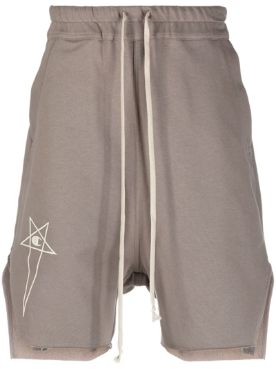 Rick Owens X Champion Embroidered-logo Drawstring Shorts In Brown